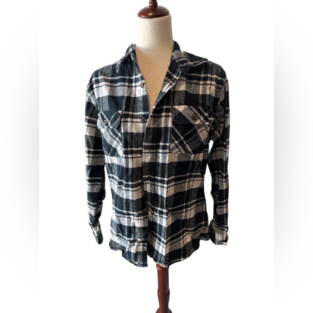 Jachs Black and White Flannel Shirt